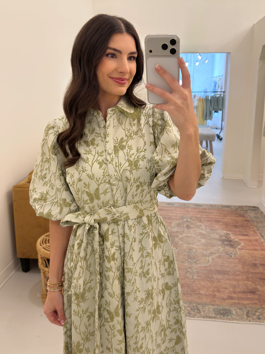 Marci Jacquard Floral Midi Dress – harlow & poppy