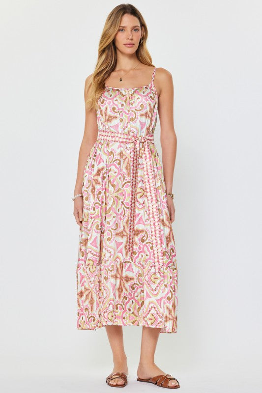 Lucy Patterned Midi Dress