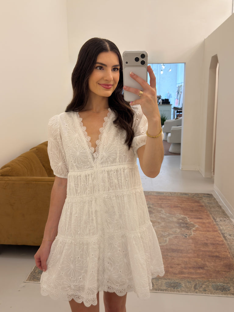 Kylie Eyelet Lace Mini Dress – harlow & poppy